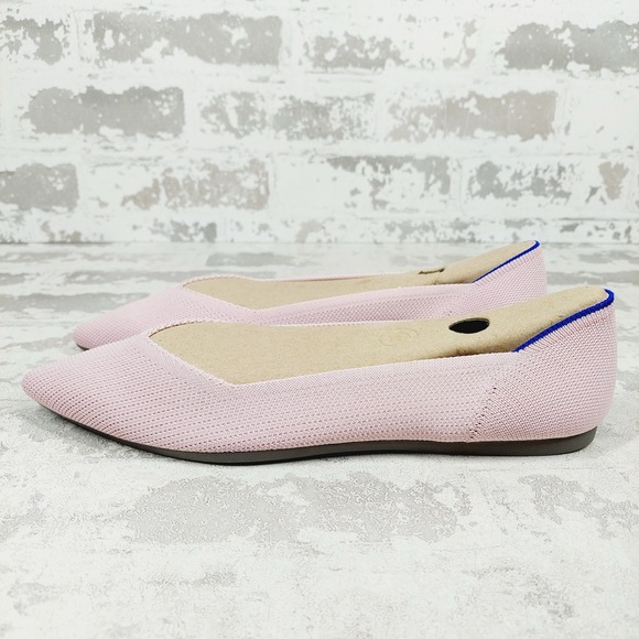 NEW Rothy's The Flat Pink Knit Pointy Toe Slip On Loafers O221